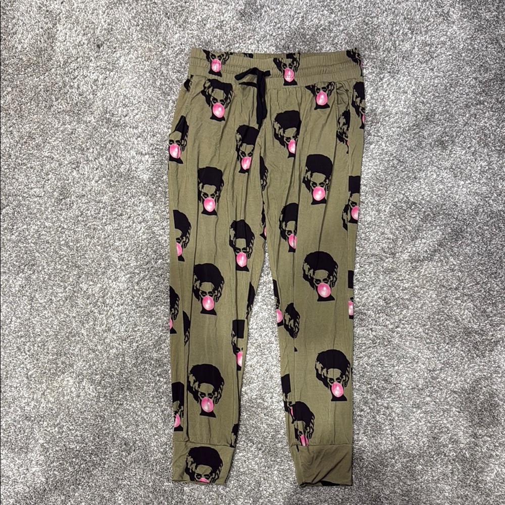 Bunny Knots Velveteen Bamboo Joggers - Bride of Frankenstein - Size M